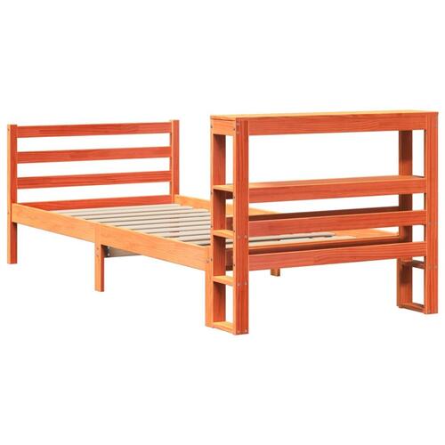 Sengeramme uden madras 100x200 cm massivt fyrretræ gyldenbrun