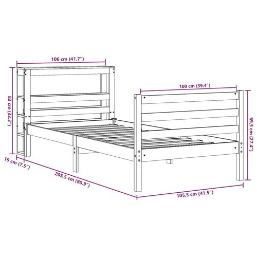 Sengeramme uden madras 100x200 cm massivt fyrretræ gyldenbrun