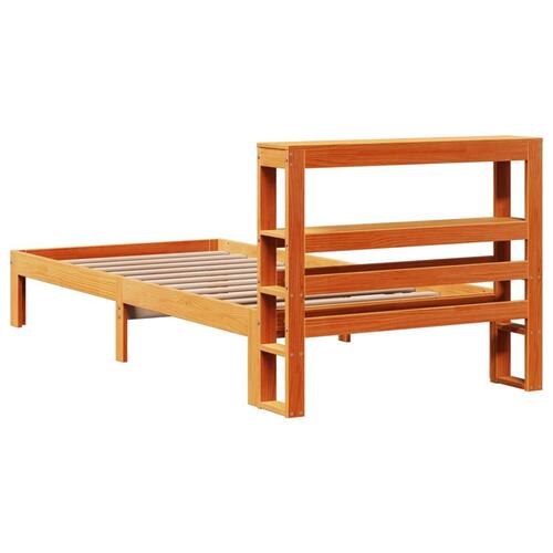 Sengeramme uden madras 75x190 cm massivt fyrretræ gyldenbrun