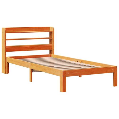 Sengeramme uden madras 90x200 cm massivt fyrretræ gyldenbrun