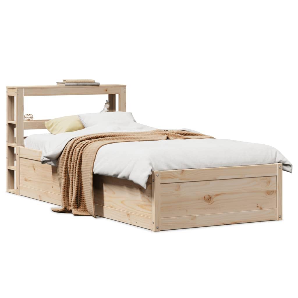 Sengeramme med sengegavl 75×190 cm - massivt fyrretræ