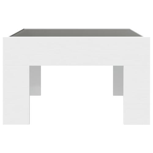 Sofabord med Infinity LED-lys 50x50x30 cm hvid