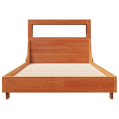 Sengeramme uden madras 90x190 cm massivt fyrretræ gyldenbrun