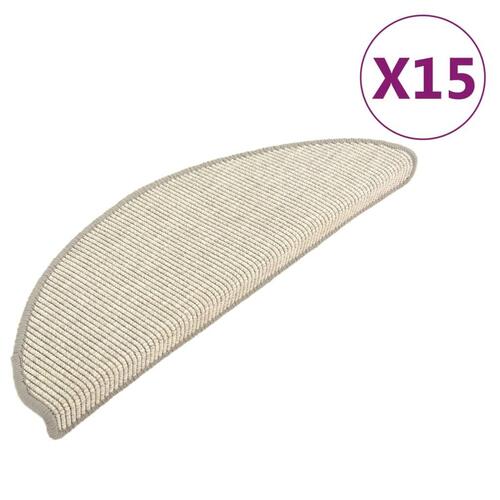 Selvklæbende trappetrinsmåtter 15 stk. 65x21x4 cm sølvfarvet