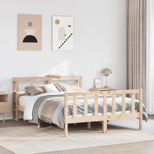 Sengeramme uden madras 150x200 cm massivt fyrretræ