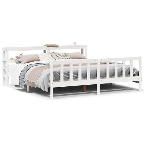 Sengeramme uden madras 180x200 cm massivt fyrretræ hvid