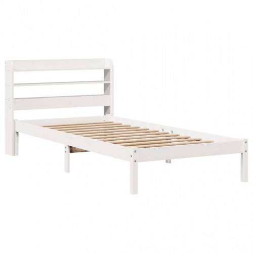 Sengeramme uden madras 90 x 190 cm i massivt fyrretræ - hvid