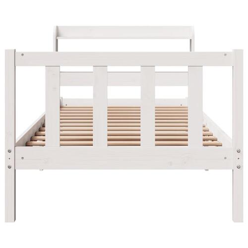 Sengeramme uden madras 90x200 cm massivt fyrretræ hvid