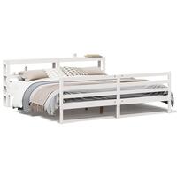 Sengeramme uden madras 180x200 cm massivt fyrretræ hvid