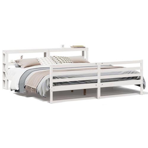 Sengeramme uden madras 180x200 cm massivt fyrretræ hvid