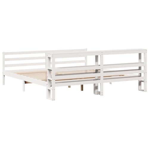 Sengeramme uden madras 180x200 cm massivt fyrretræ hvid