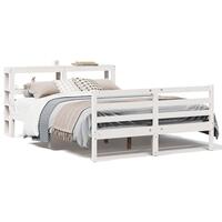 Sengeramme uden madras 160x200 cm massivt fyrretræ hvid