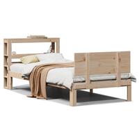 Sengeramme med sengegavl 75x190 cm massivt fyrretræ