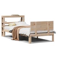 Sengeramme med sengegavl 90x190 cm massivt fyrretræ