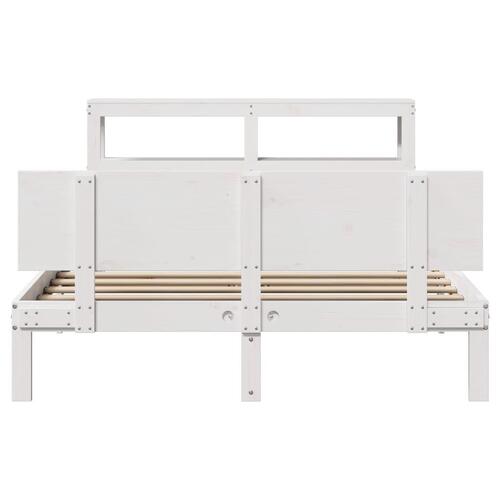 Sengeramme med hovedgærde uden madras Hvid 140x190 cm