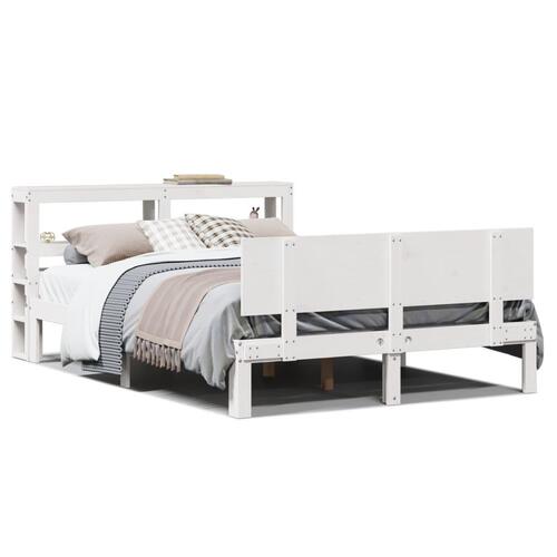 Sengeramme med hovedgærde uden madras Hvid 160x200 cm