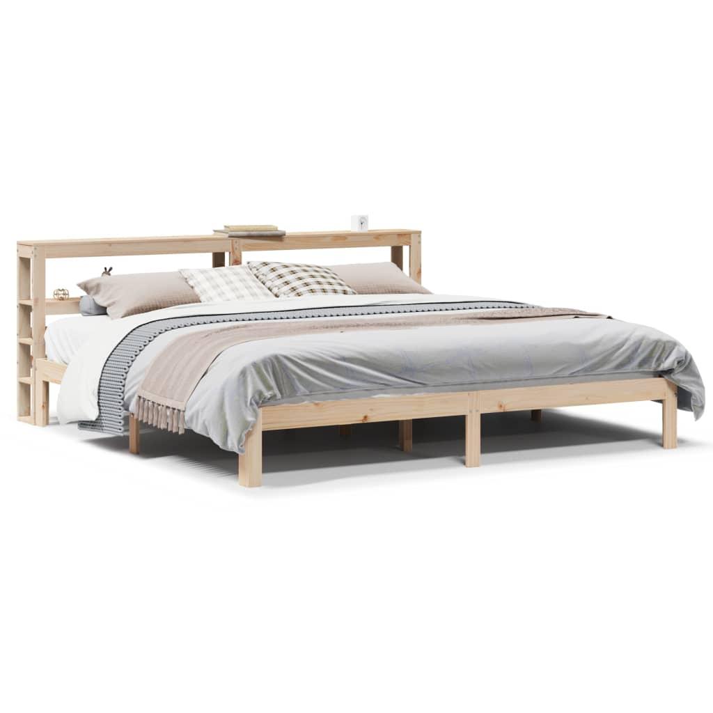 Sengeramme med sengegavl 180x200 cm massivt fyrretræ