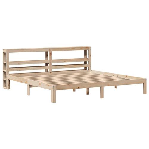 Sengeramme med sengegavl 180x200 cm massivt fyrretræ