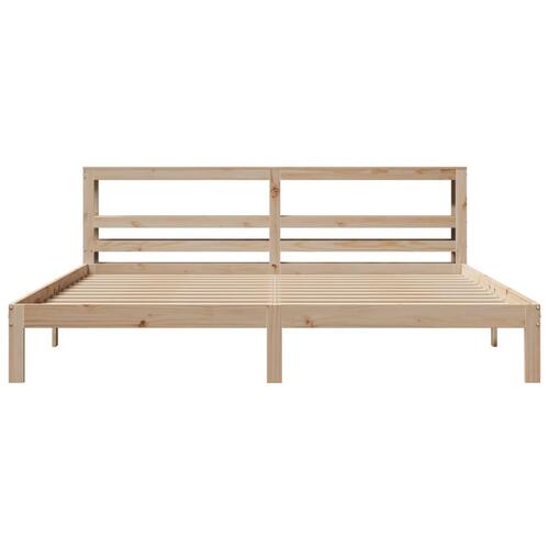 Sengeramme med sengegavl 180x200 cm massivt fyrretræ