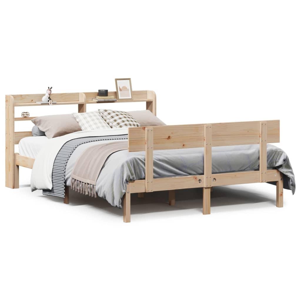 Sengeramme uden madras 140x200 cm massivt fyrretræ