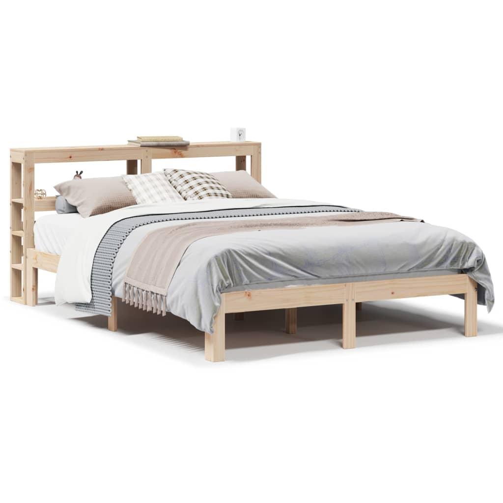 Sengeramme med sengegavl 160x200 cm massivt fyrretræ