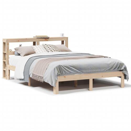 Sengeramme med sengegavl 140x190 cm massivt fyrretræ