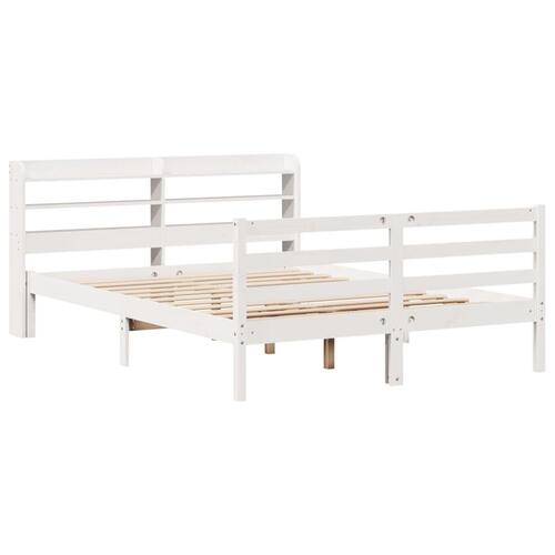 Sengeramme med hovedgærde uden madras Hvid 120x200 cm