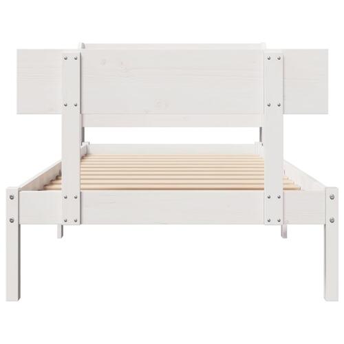 Sengeramme uden madras 90x190 cm massivt fyrretræ hvid