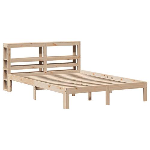 Sengeramme med sengegavl 120x200 cm massivt fyrretræ hvid