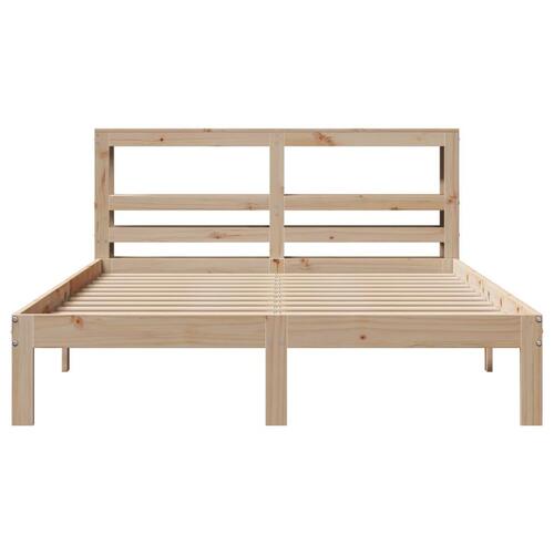 Sengeramme med sengegavl 120x200 cm massivt fyrretræ hvid
