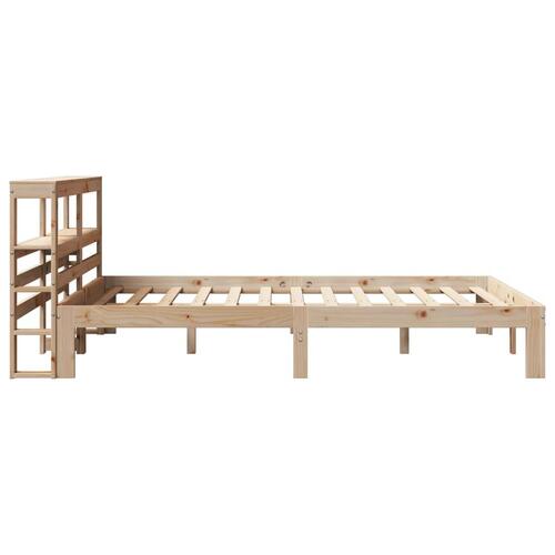Sengeramme med sengegavl 120x200 cm massivt fyrretræ hvid