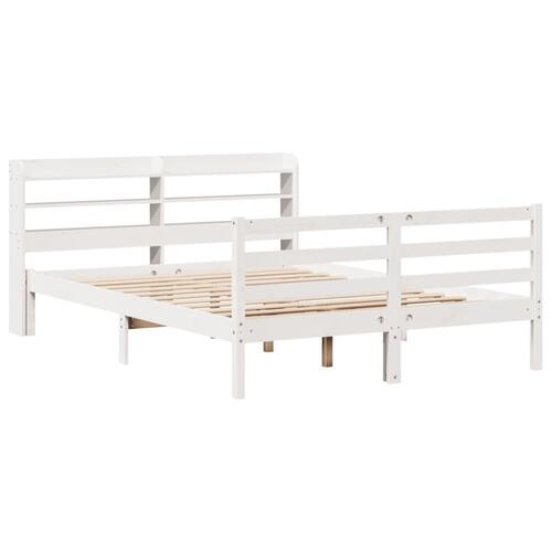 Sengeramme med hovedgærde uden madras Hvid 160x200 cm