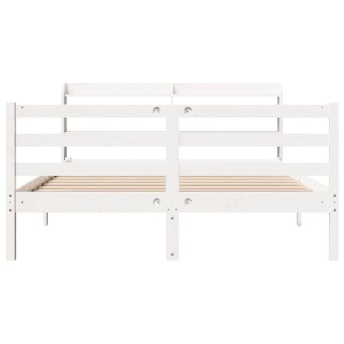 Sengeramme med hovedgærde uden madras Hvid 160x200 cm