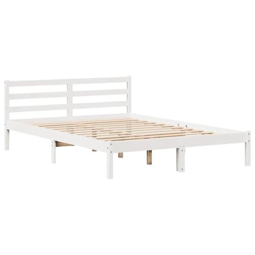 Sengeramme med hovedgærde uden madras Hvid 140x200 cm