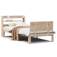 Sengeramme med sengegavl 90x190 cm massivt fyrretræ