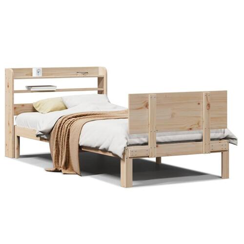 Sengeramme med sengegavl 90x190 cm massivt fyrretræ