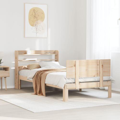 Sengeramme med sengegavl 90x190 cm massivt fyrretræ