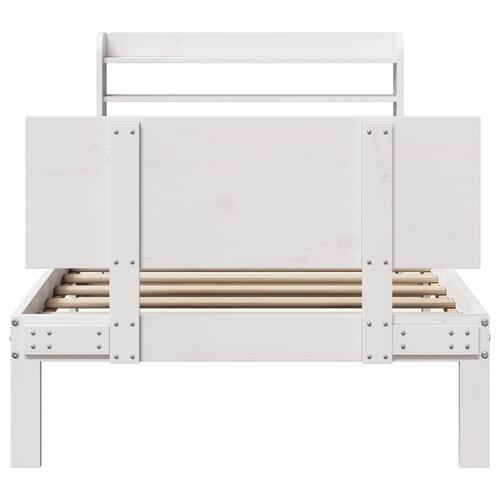 Sengeramme med hovedgærde uden madras Hvid 100x200 cm