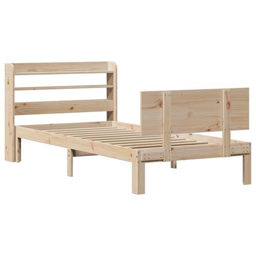 Sengeramme med sengegavl 75x190 cm massivt fyrretræ