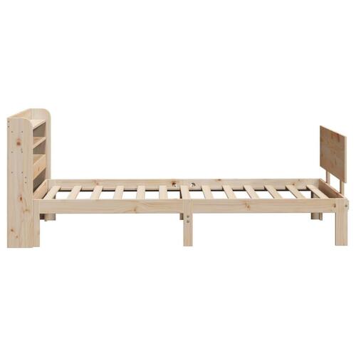 Sengeramme med sengegavl 75x190 cm massivt fyrretræ