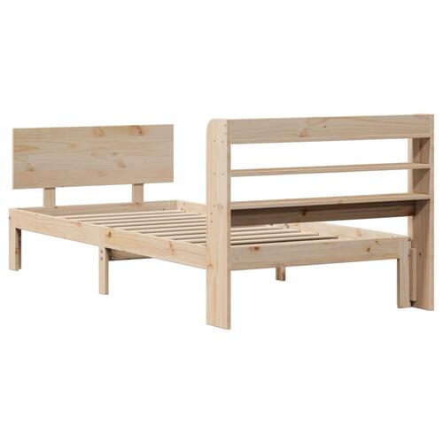 Sengeramme med sengegavl 75x190 cm massivt fyrretræ