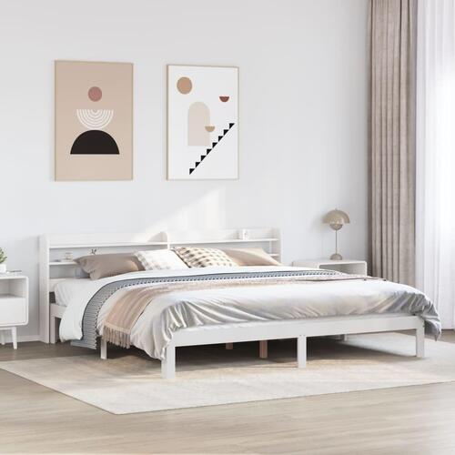 Sengeramme med hovedgærde uden madras Hvid 180x200 cm