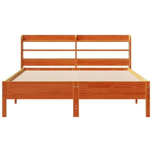 Sengeramme uden madras 150x200 cm massivt fyrretræ gyldenbrun