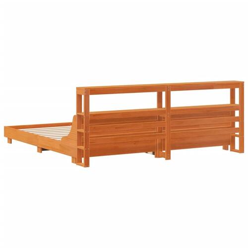 Sengeramme uden madras 180x200 cm massivt fyrretræ gyldenbrun