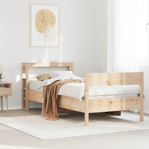 Sengeramme uden madras 75x190 cm massivt fyrretræ