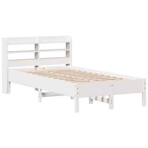 Sengeramme uden madras 90x200 cm massivt fyrretræ hvid