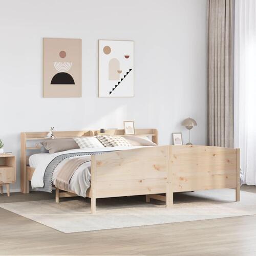 Sengeramme uden madras 200x200 cm massivt fyrretræ