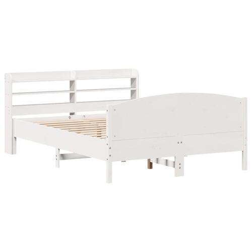 Sengeramme uden madras 160x200 cm massivt fyrretræ hvid