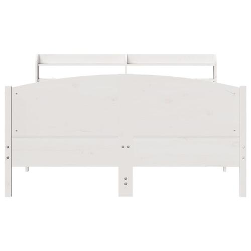 Sengeramme uden madras 160x200 cm massivt fyrretræ hvid
