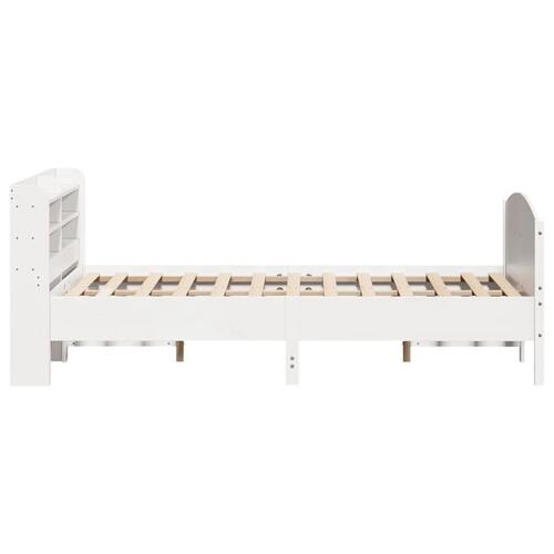 Sengeramme uden madras 160x200 cm massivt fyrretræ hvid